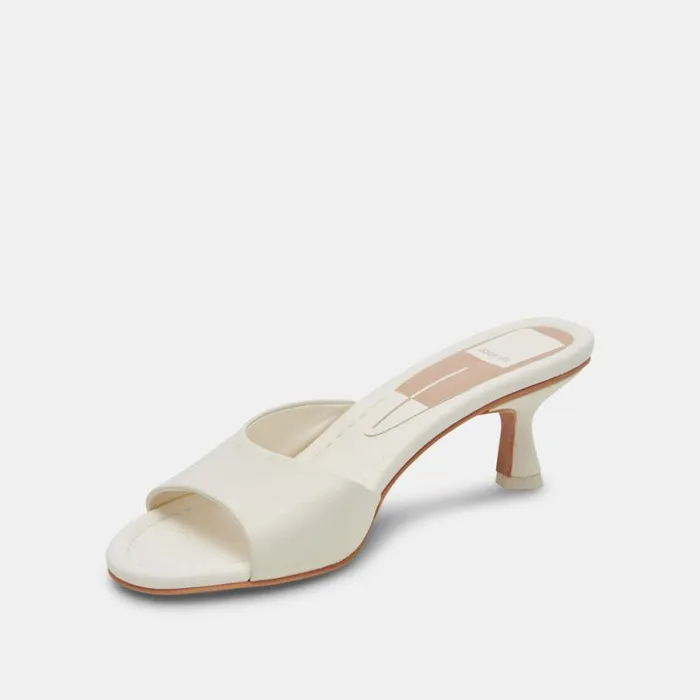 Dolce Vita Macoy Heels White Leather Women Heels