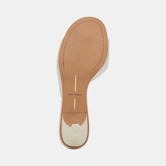 Dolce Vita Macoy Heels White Leather Women Sandals