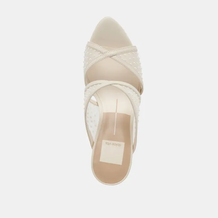 Dolce Vita Mandel Pearl Heels Ivory Mesh Women Heels