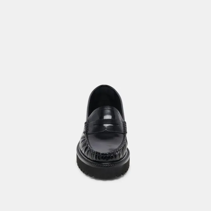 Dolce Vita Maxwell Loafers Black Leather Women Flats and Loafers