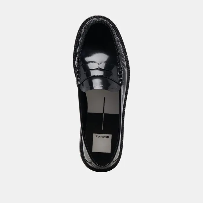 Dolce Vita Maxwell Loafers Black Leather Women Flats and Loafers
