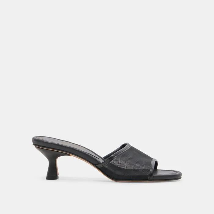 Dolce Vita Meeza Heels Onyx Mesh Women Sandals
