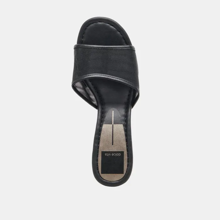 Dolce Vita Meeza Heels Onyx Mesh Women Sandals