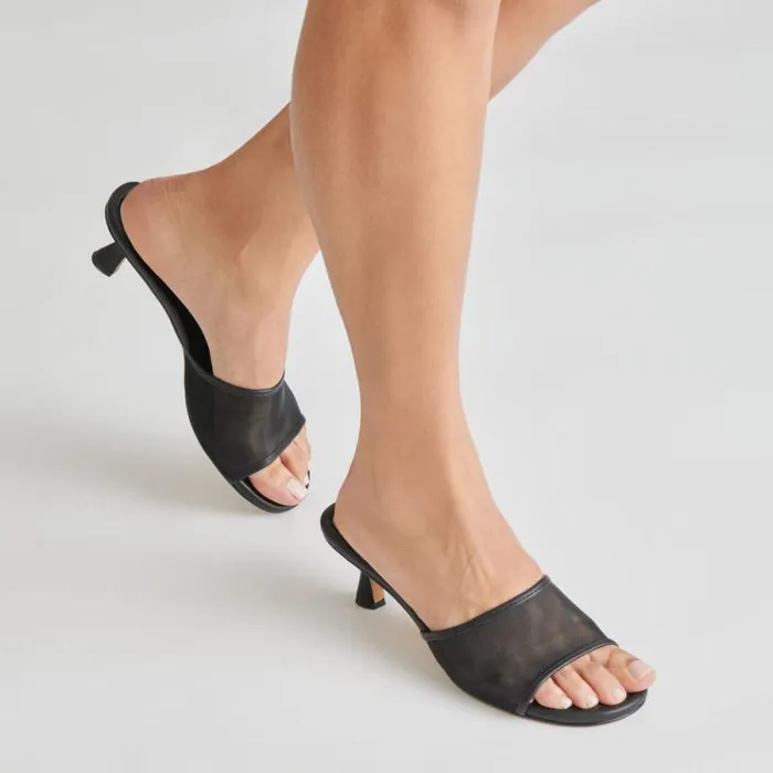 Dolce Vita Meeza Heels Onyx Mesh Women Sandals