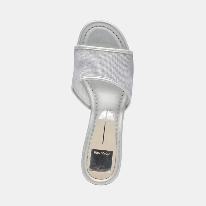 Dolce Vita Meeza Heels Silver Mesh Women Sandals