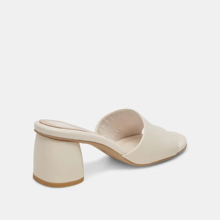 Dolce Vita Minny Dress Wide Heels Ivory Leather Women Sandals