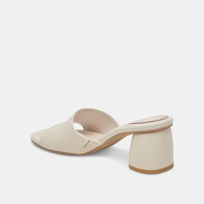 Dolce Vita Minny Dress Wide Heels Ivory Leather Women Sandals