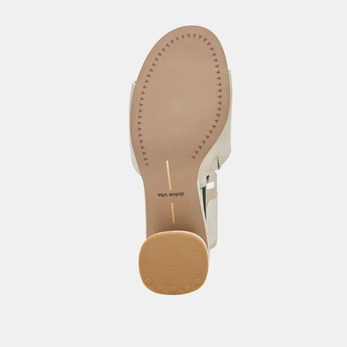 Dolce Vita Minny Dress Wide Heels Ivory Leather Women Sandals