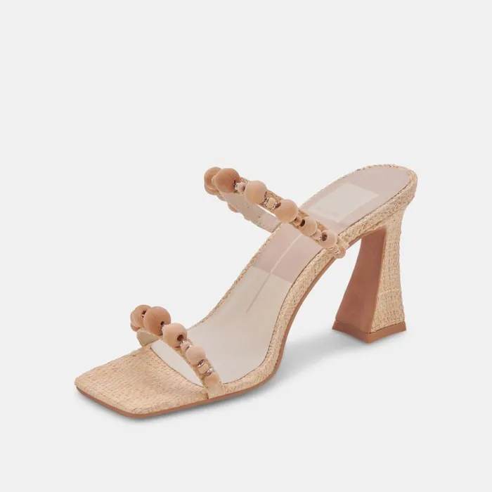 Dolce Vita Naja Heels Beachwood Raffia Women Heels