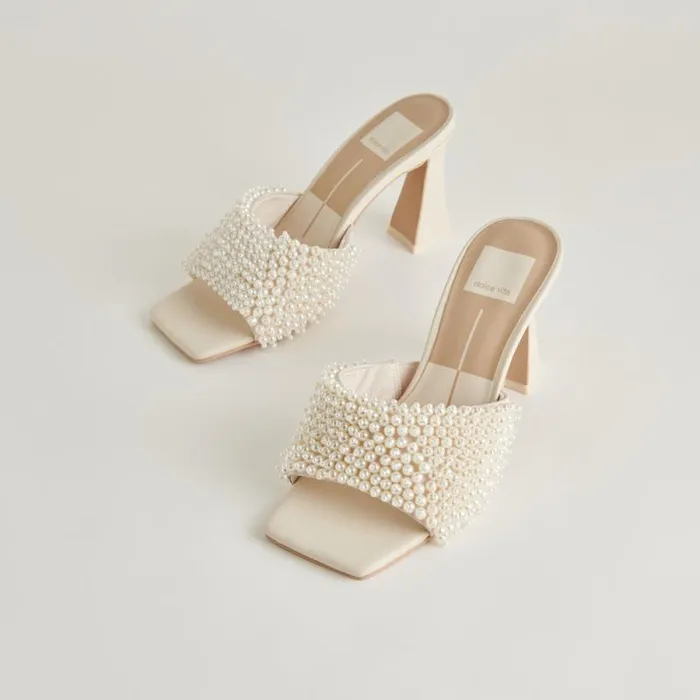 Dolce Vita Nandy Pearl Heels Vanilla Pearls Women Heels