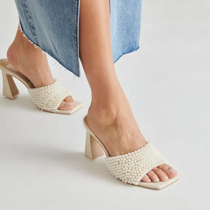 Dolce Vita Nandy Pearl Heels Vanilla Pearls Women Heels