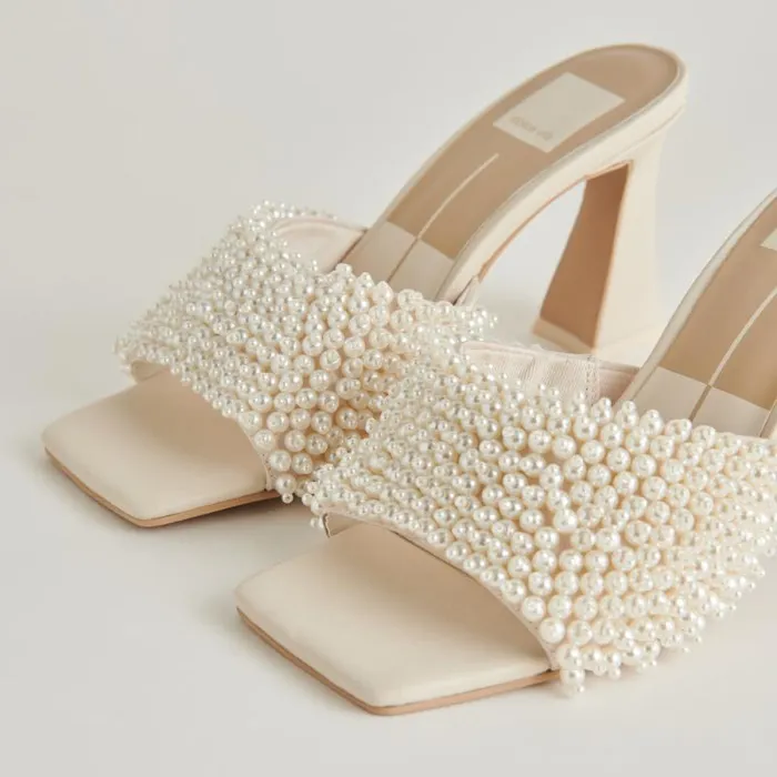 Dolce Vita Nandy Pearl Heels Vanilla Pearls Women Heels
