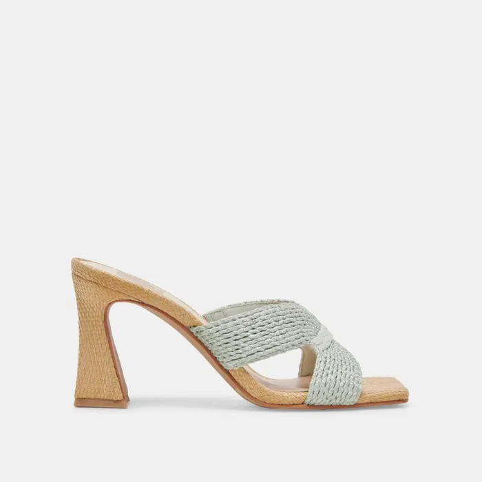 Dolce Vita Nitro Heels Mint Raffia Women Sandals