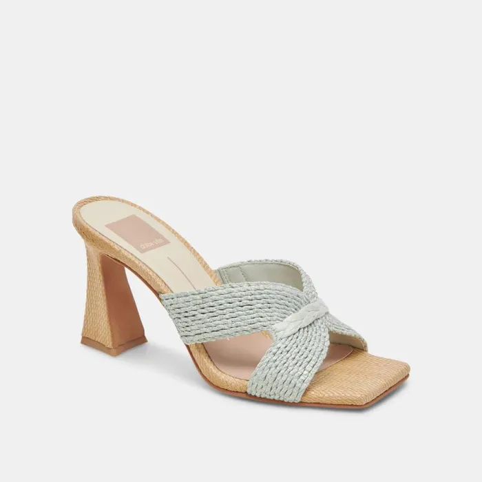 Dolce Vita Nitro Heels Mint Raffia Women Sandals