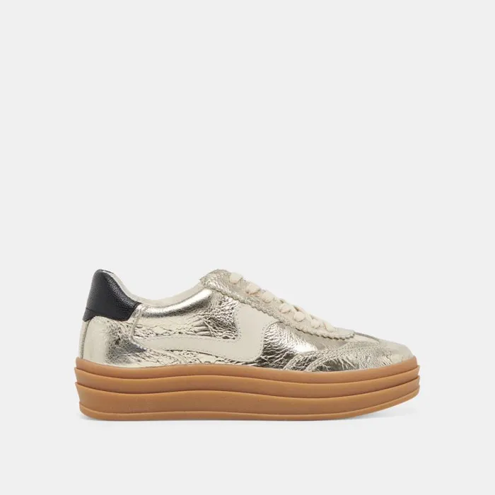 Dolce Vita Notice X Sneakers Platinum Distressed Leather Women Sneakers