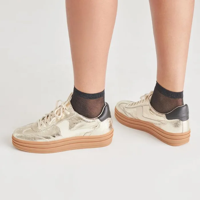 Dolce Vita Notice X Sneakers Platinum Distressed Leather Women Sneakers