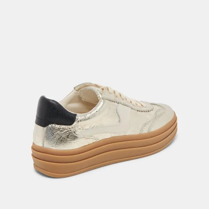 Dolce Vita Notice X Sneakers Platinum Distressed Leather Women Sneakers