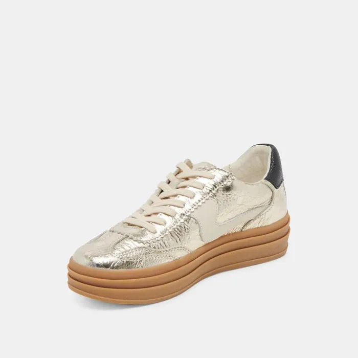 Dolce Vita Notice X Sneakers Platinum Distressed Leather Women Sneakers