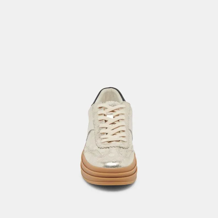 Dolce Vita Notice X Sneakers Platinum Distressed Leather Women Sneakers