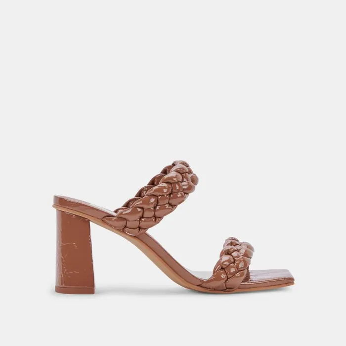 Dolce Vita Paily Heels Taupe Patent Stella Women Sandals