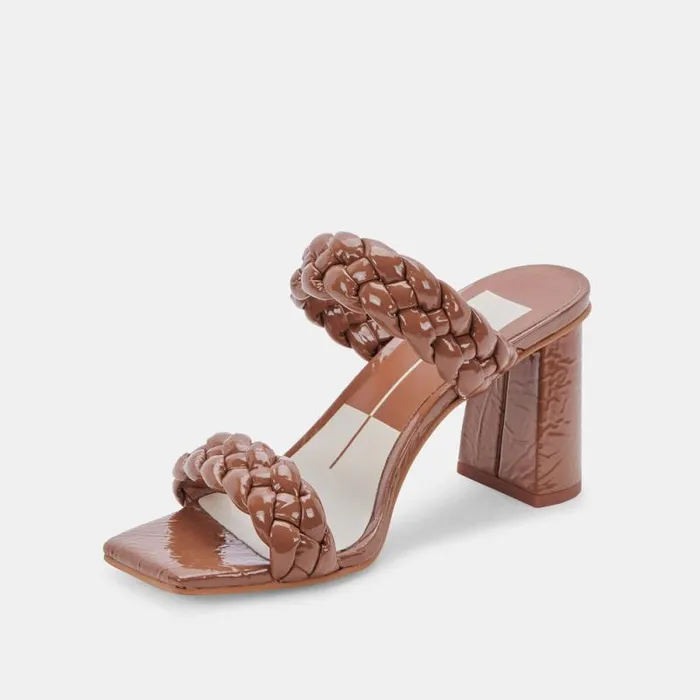 Dolce Vita Paily Heels Taupe Patent Stella Women Sandals