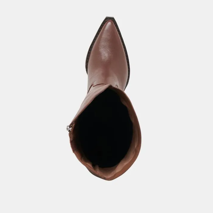 Dolce Vita Raj Extra Wide Calf Boots Chocolate Leather Women Boots and Booties
