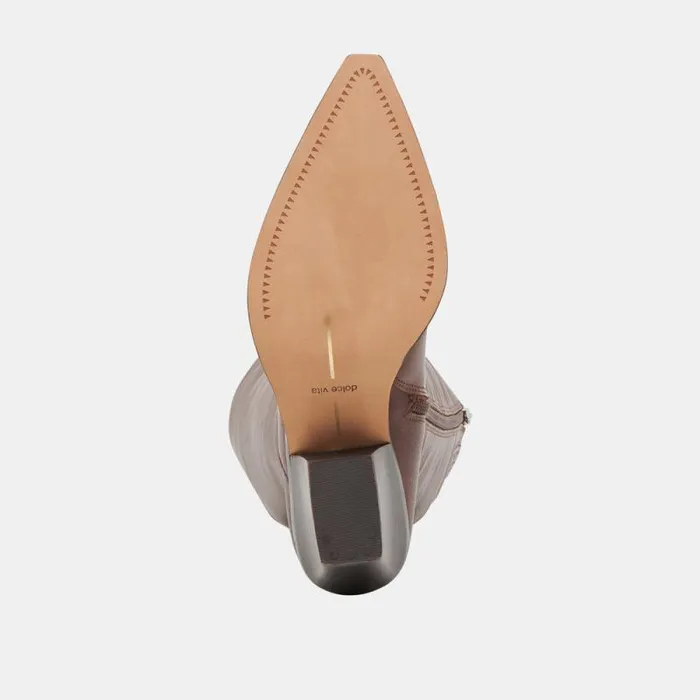 Dolce Vita Raj Extra Wide Calf Boots Chocolate Leather Women Boots and Booties