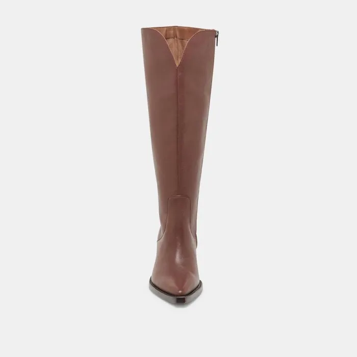 Dolce Vita Raj Extra Wide Calf Boots Chocolate Leather Women Boots and Booties