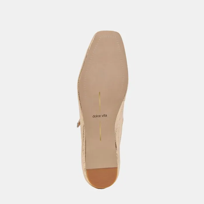 Dolce Vita Reyes Ballet Flats Gold Distressed Leather Women Flats and Loafers