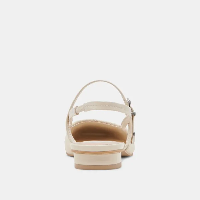 Dolce Vita Rianne Flats Ivory Crinkle Patent Women Flats and Loafers