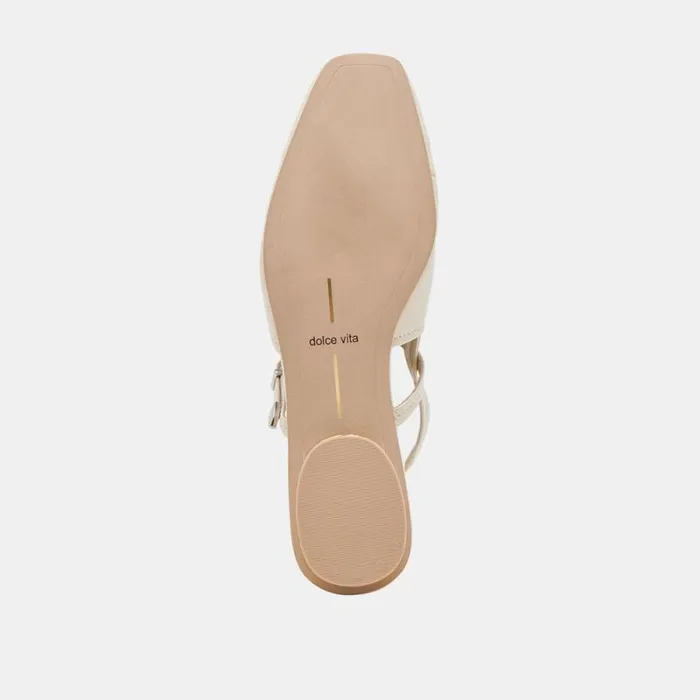 Dolce Vita Rianne Flats Ivory Crinkle Patent Women Flats and Loafers