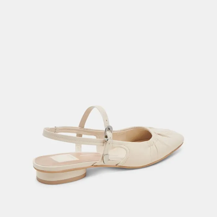 Dolce Vita Rianne Flats Ivory Crinkle Patent Women Flats and Loafers