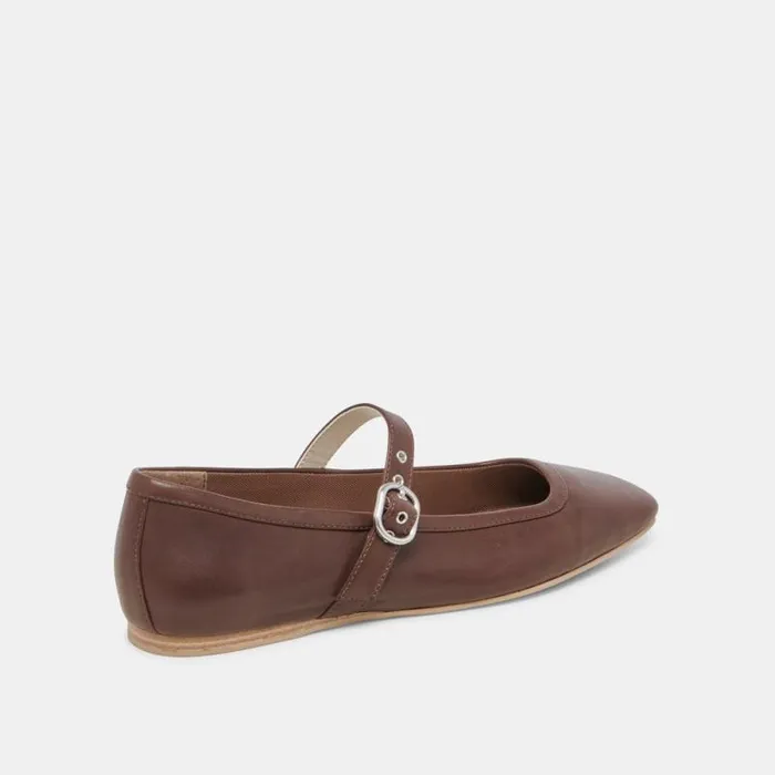 Dolce Vita Rodni Ballet Flats Dk Brown Leather Women Flats and Loafers