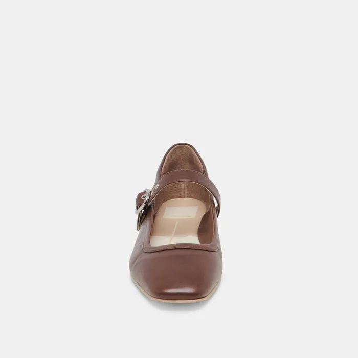 Dolce Vita Rodni Ballet Flats Dk Brown Leather Women Flats and Loafers
