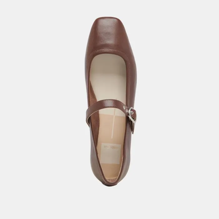 Dolce Vita Rodni Ballet Flats Dk Brown Leather Women Flats and Loafers