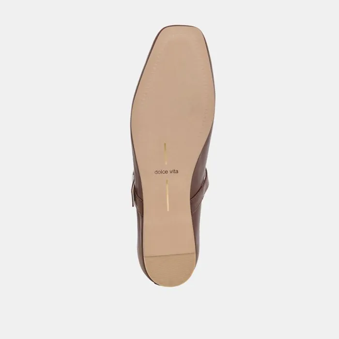 Dolce Vita Rodni Ballet Flats Dk Brown Leather Women Flats and Loafers
