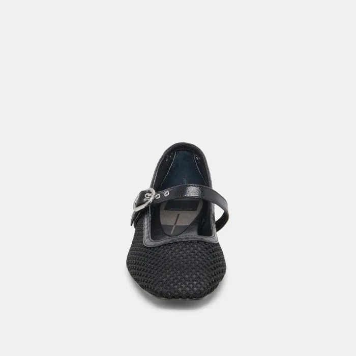 Dolce Vita Rodni Mesh Ballet Flats Black Woven Mesh Women Flats and Loafers