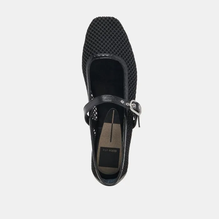 Dolce Vita Rodni Mesh Ballet Flats Black Woven Mesh Women Flats and Loafers