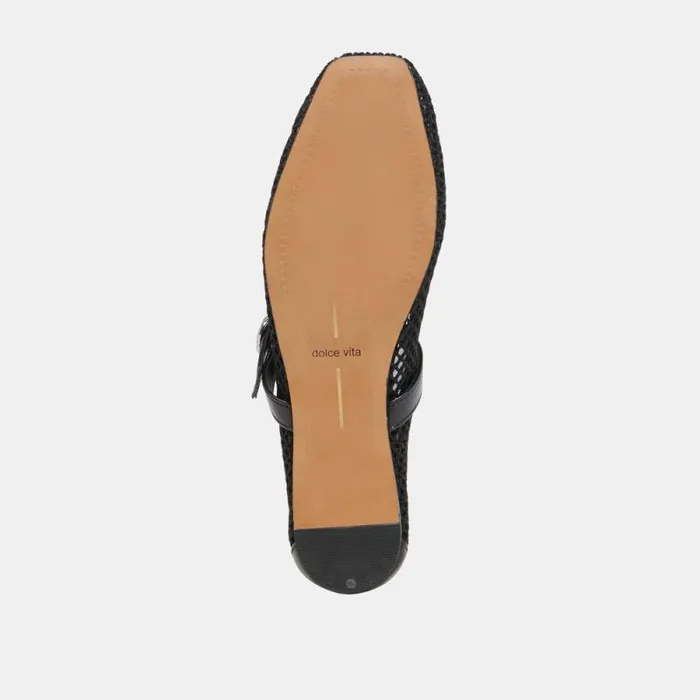 Dolce Vita Rodni Mesh Ballet Flats Black Woven Mesh Women Flats and Loafers