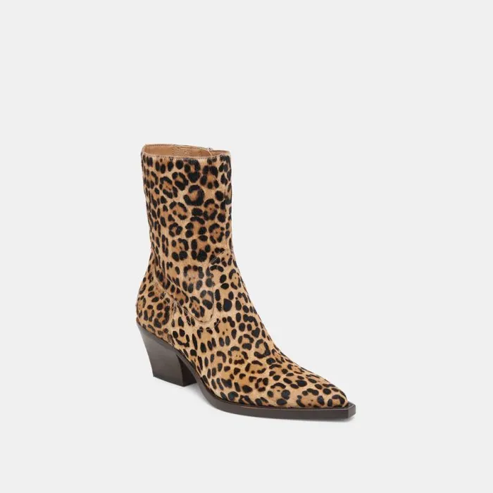 Dolce Vita Rutger Boots Leopard Calf Hair Women Boots and Booties