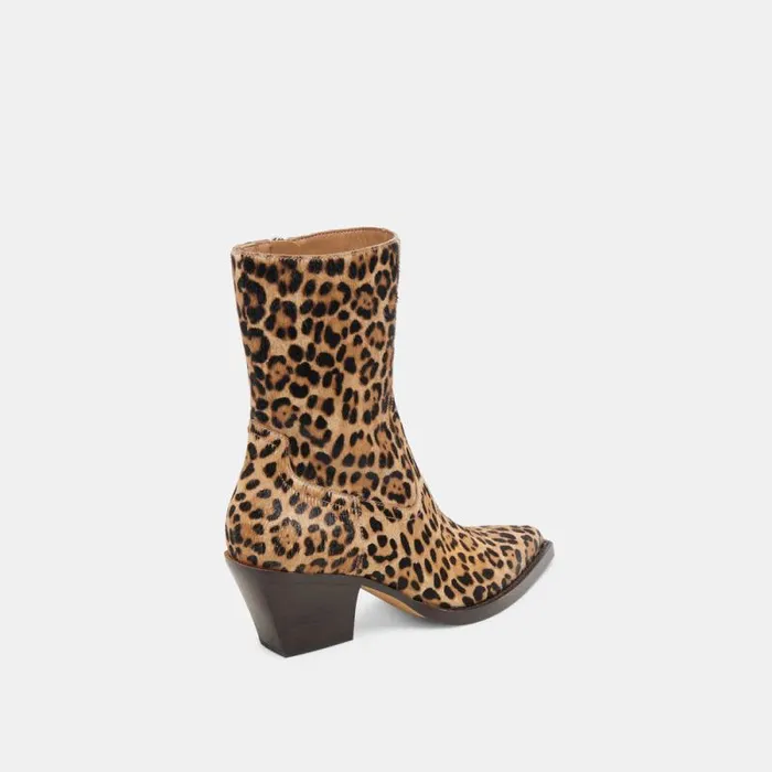 Dolce Vita Rutger Boots Leopard Calf Hair Women Boots and Booties