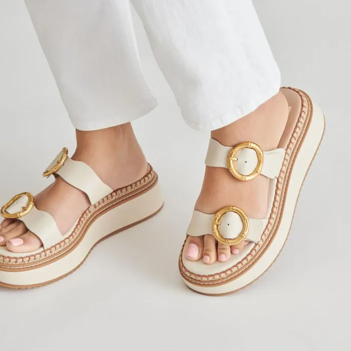 Dolce Vita Rysha Sandals Ivory Leather Women Sandals