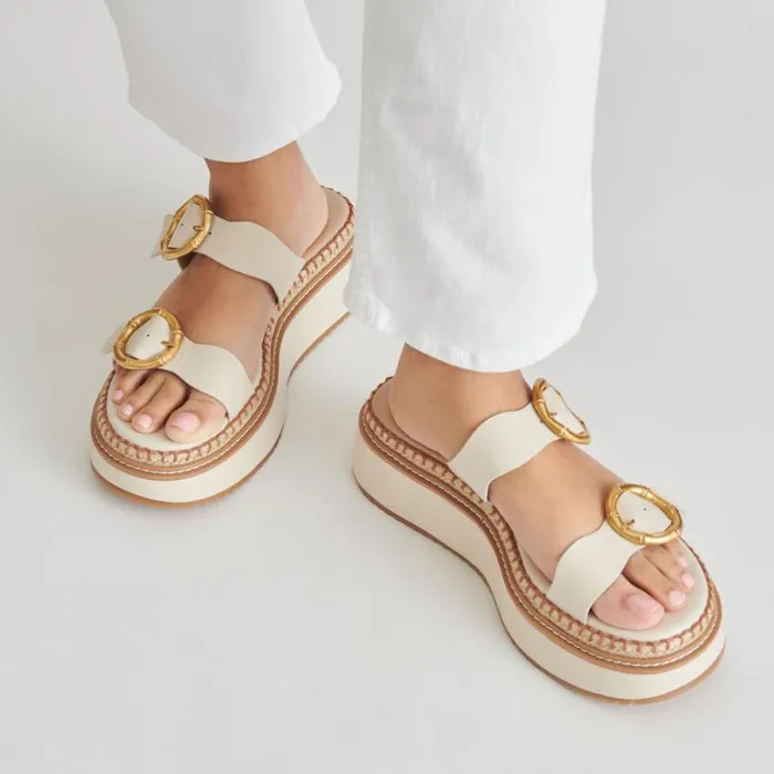 Dolce Vita Rysha Sandals Ivory Leather Women Sandals