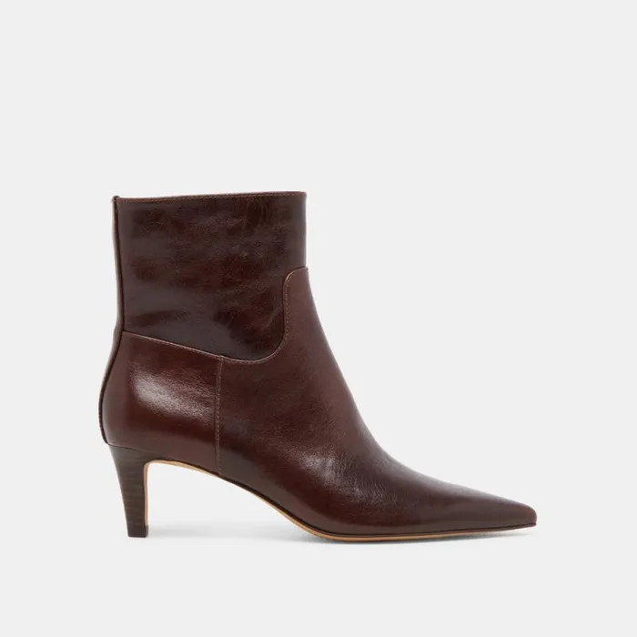 Dolce Vita Sondra Booties Mahogany Leather Women Boots and Booties