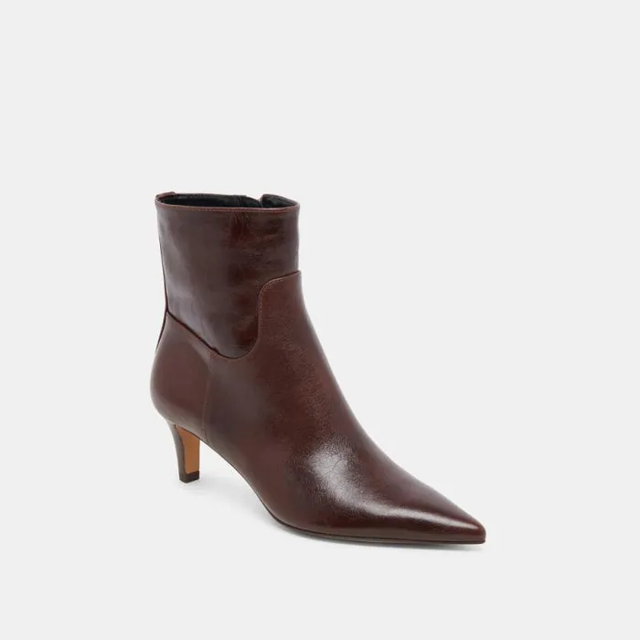 Dolce Vita Sondra Booties Mahogany Leather Women Boots and Booties