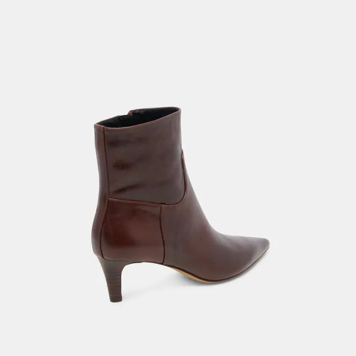 Dolce Vita Sondra Booties Mahogany Leather Women Boots and Booties