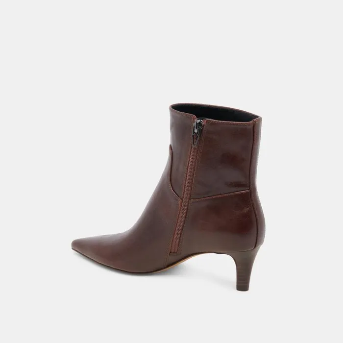Dolce Vita Sondra Booties Mahogany Leather Women Boots and Booties