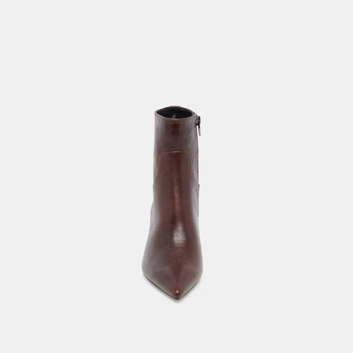 Dolce Vita Sondra Booties Mahogany Leather Women Boots and Booties