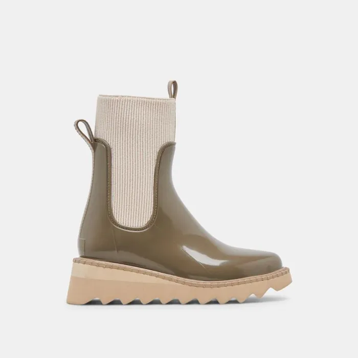 Dolce Vita Tropic H2O Boots Dk Moss Patent Stella Women Boots and Booties