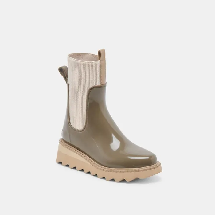 Dolce Vita Tropic H2O Boots Dk Moss Patent Stella Women Boots and Booties